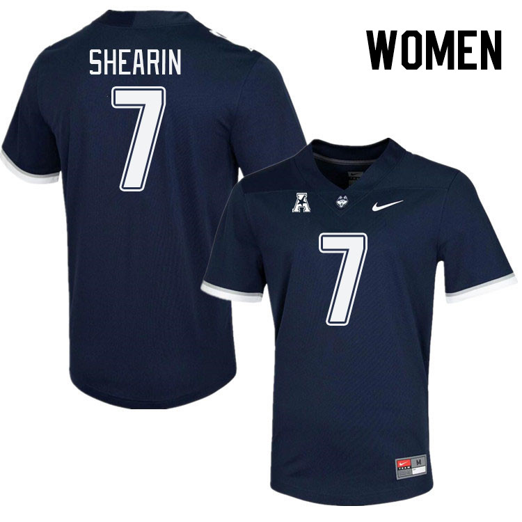 Women #7 Chris Shearin Connecticut Huskies College Football Jerseys Stitched Sale-Navy - Click Image to Close